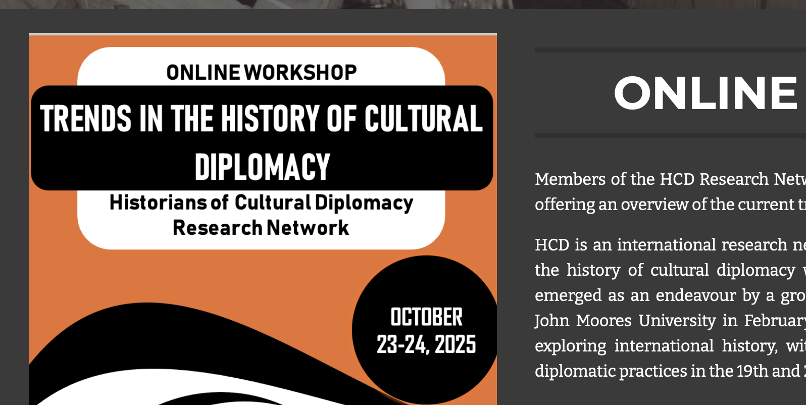 Trends in the History of Cultural Diplomacy (Octubre 23-24, 2025)